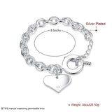 925 Silver Heart Bracelet Wedding Engagement Jewelry