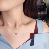 925 Silver Heart Diamond Charm Necklace Love Birthday Gift