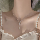 925 Silver Hexagram Necklace Zircon Star Pendant Clavicle Chain