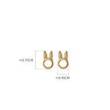 925 Silver Bunny Ears CZ Stud Earrings