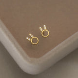 925 Silver Bunny Ears CZ Stud Earrings