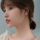 925 Silver Bunny Ears CZ Stud Earrings