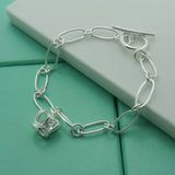 925 Silver Crown Pendant Charm Bracelet Wedding Gift