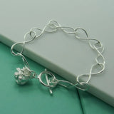 925 Silver Crown Pendant Charm Bracelet Wedding Gift