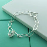 925 Silver Crown Pendant Charm Bracelet Wedding Gift