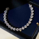 925 Silver Moissanite Zircon Love Bracelet Women Wedding Gift
