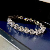 925 Silver Moissanite Zircon Love Bracelet Women Wedding Gift