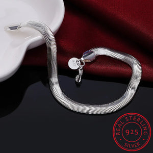 925 Silver Snake Chain Bracelet for Baby Women Gift