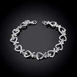 925 Silver Heart Bracelet Women Wedding Gift
