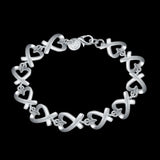 925 Silver Heart Bracelet Women Wedding