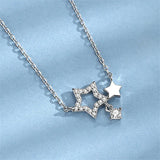 925 Silver Crystal Star Charm Bracelet Bangle Women Wedding Party Jewelry