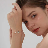925 Silver Opal Planet Star Bracelet - Bangle
