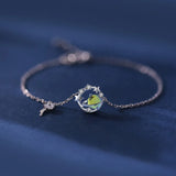 925 Silver Opal Planet Star Bracelet - Bangle