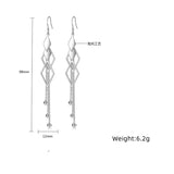 925 Silver Diamond-Shaped Geometric Earrings for Women's Wedding