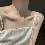 925 Silver Love Necklace Heart Clavicle Chain Choker