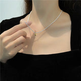 925 Silver Love Necklace Sparkling Gypsophila Clavicle Chain Birthday Gift