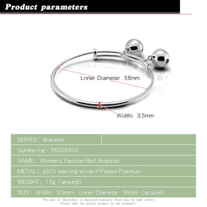 925 Silver Lucky Little Bell Bracelet Girl Anklet Fine Jewelry For Women