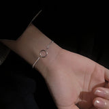 Women's 925 Sterling Silver Minimalist Crystal Round Bangles & Bracelet