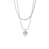 925 Silver Moonstone Heart Crystals Necklaces For Women