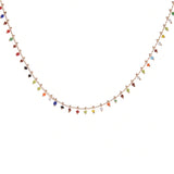 925 Silver Necklace Colorful Beads Chain Pendant Birthday Gift Women Jewelry