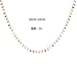 925 Silver Necklace Colorful Beads Chain Pendant Birthday Gift Women Jewelry