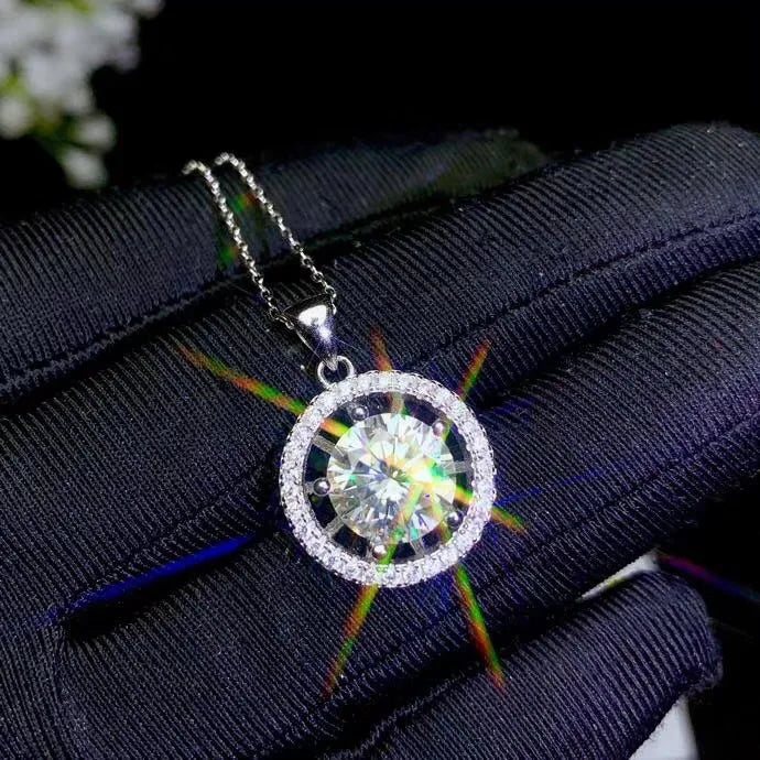 925 Silver Necklace Eight Heart Sword Diamond Pendant for Women