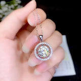 925 Silver Necklace Eight Heart Sword Diamond Pendant for Women