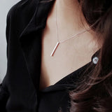 925 Silver Necklace Geometric Square Pendant for Women