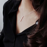 925 Silver Necklace Geometric Square Pendant for Women