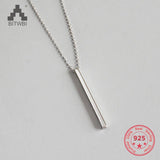 925 Silver Necklace Geometric Square Pendant for Women