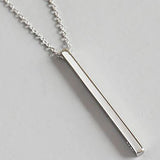 925 Silver Necklace Geometric Square Pendant for Women