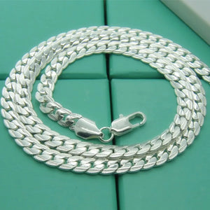 925 Sterling Silver 5MM Flat Snake Link Chain Necklace
