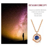 925 Silver Zircon Planet Necklace for Women - Birthday Jewelry