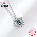925 Silver Zircon Planet Necklace for Women - Birthday Jewelry