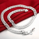 925 Silver Charm Necklace 20/24" 10MM Men's Jewelry Christmas Party