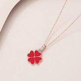 925 Silver Necklaces Sweet Temperament Four Clover Pendant