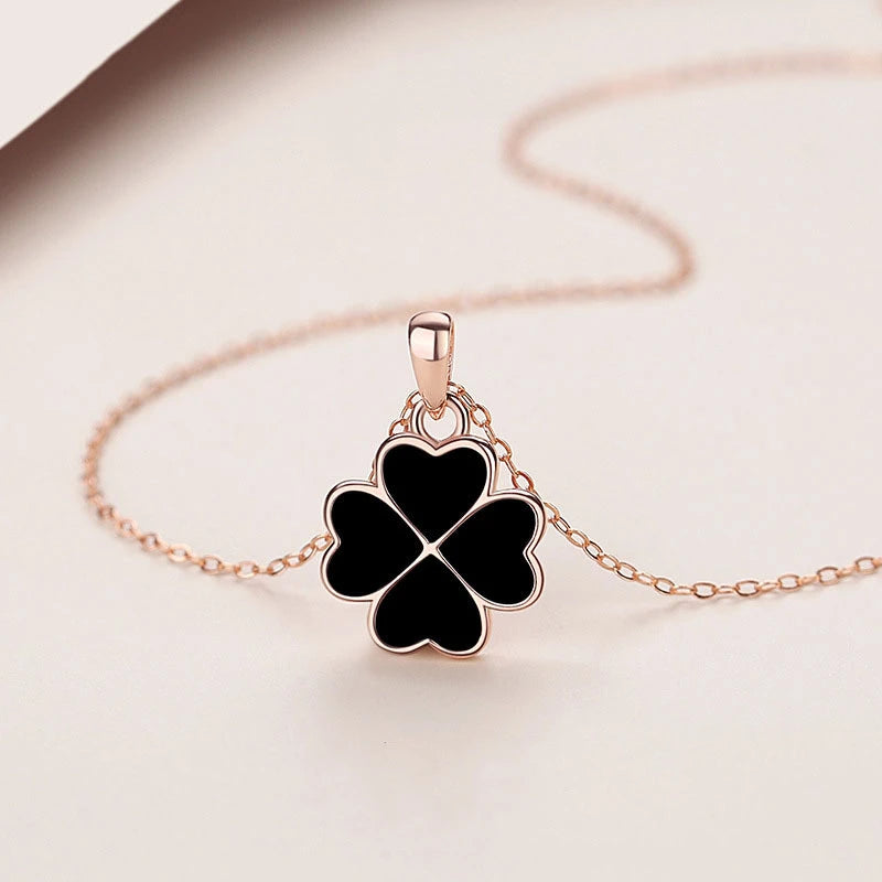 925 Silver Necklaces Sweet Temperament Four Clover Pendant