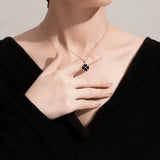 925 Silver Necklaces Sweet Temperament Four Clover Pendant