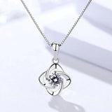 925 Silver Flower Pendant Necklace for Women