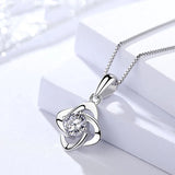 925 Silver Flower Pendant Necklace for Women