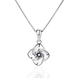 925 Silver Flower Pendant Necklace for Women