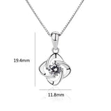 925 Silver Flower Pendant Necklace for Women