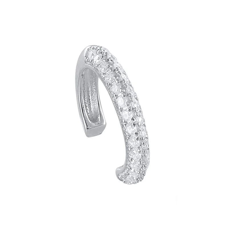 925 Silver Clip Earrings CZ Stones, Hypoallergenic, No Piercing Needed