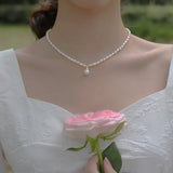 925 Silver Pearl Necklace - Round Pearl Choker Gift for Women