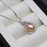 925 Silver Pearl Pendant, Freshwater Pearl Necklace for Women