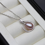 925 Silver Pearl Pendant, Freshwater Pearl Necklace for Women