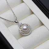 925 Silver Pearl Pendant Necklace Women