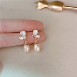 925 Silver Pearl Stud Earrings for Women Wedding Party Gift