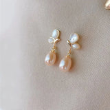 925 Silver Pearl Stud Earrings for Women Wedding Party Gift