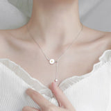925 Silver Shell Chrysanthemum Tassel Necklace